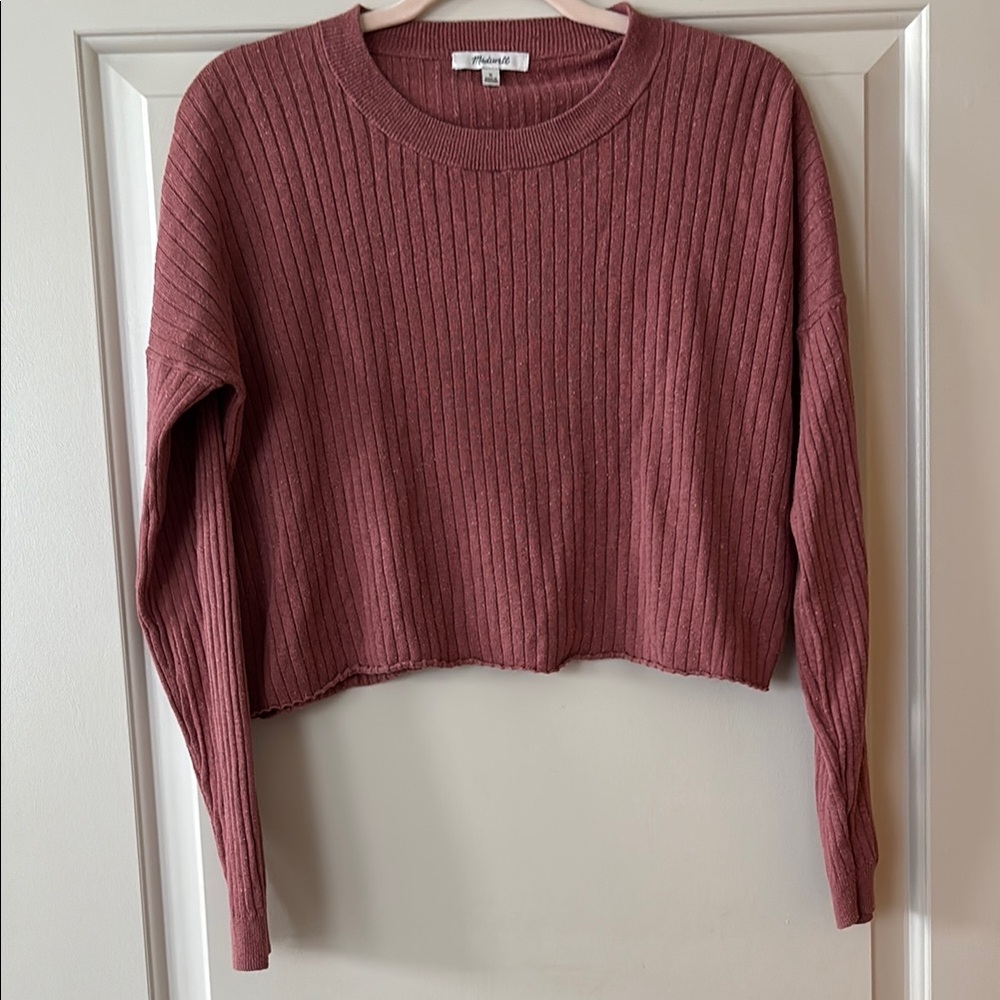 madewell Cropped Ribbed Knit Sweater